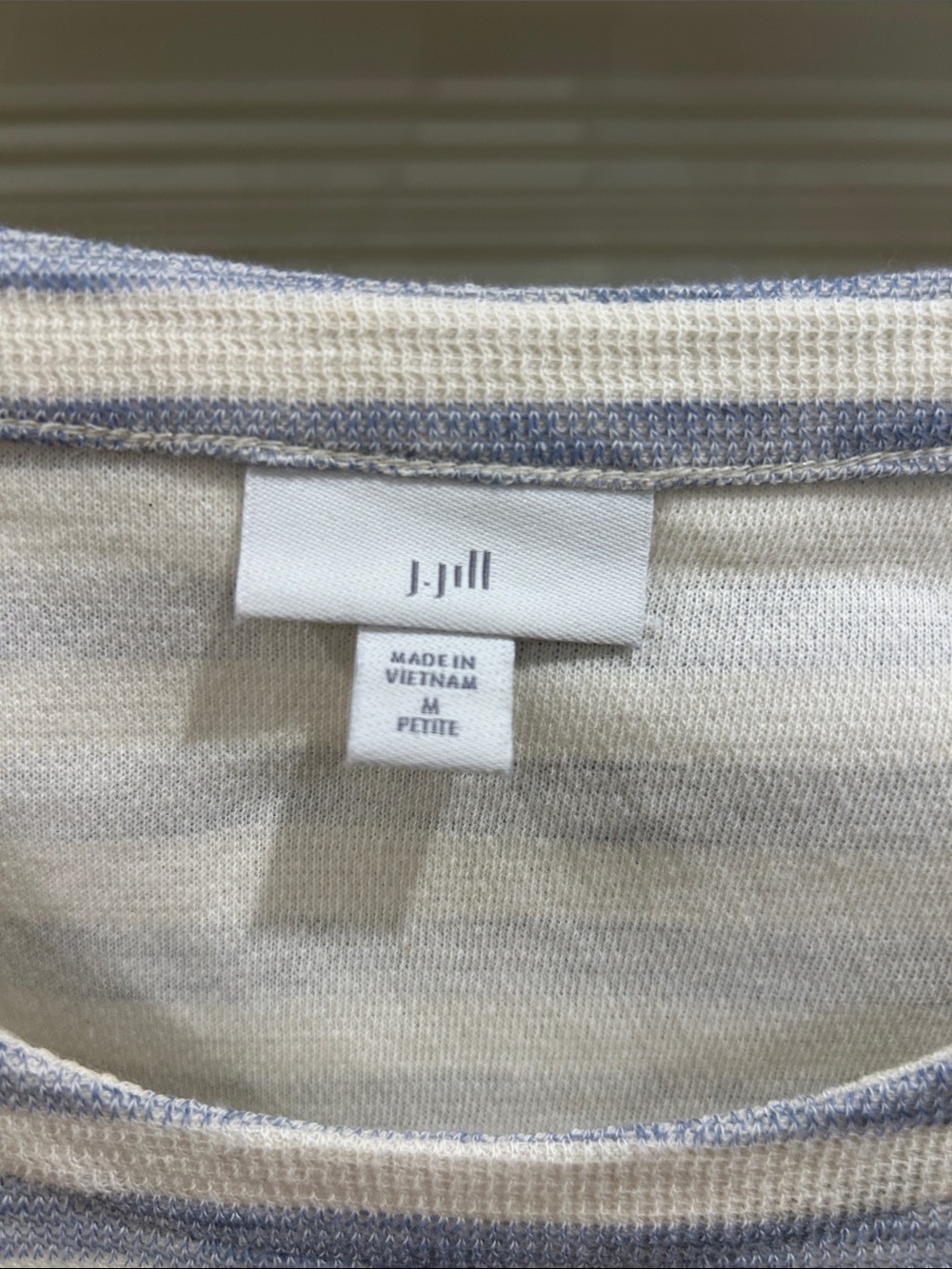 J. Jill Striped Knit Scoop Neck Top - Blue & White - Picture 2 of 3